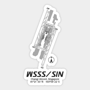 Airport Map Series - WSSS/SIN (Changi Airport, Singapore) Sticker